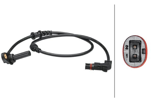 HELLA Sensor, Raddrehzahl, 2-polig, Kabel: 680mm, 6PU 012 679-501