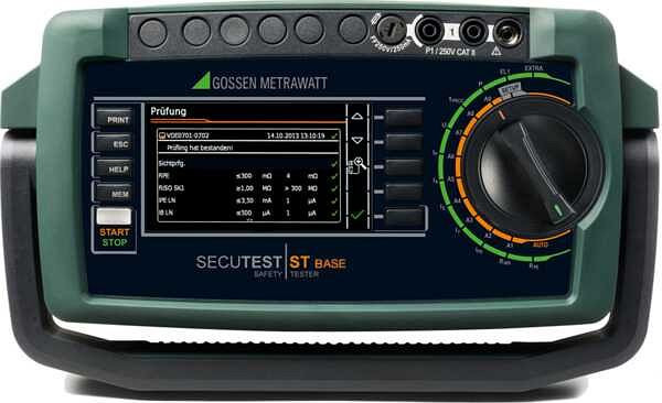 Gossen Metrawatt Gerätetester mit Prüfsequenzen für EN 50678 (VDE 0701), EN 50699 (VDE 0702), EN 60974-4 (VDE 0544-4), SECUTEST ST BASE, M707A