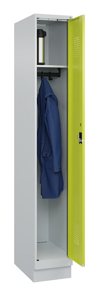 C+P Spind Evolo PLUS, mit Sockel, 1 Abteil, 1950x300x500mm, 7035/0024, Verschluss Zylinderschloss, Ablageböden 1, 049020-10 S10042