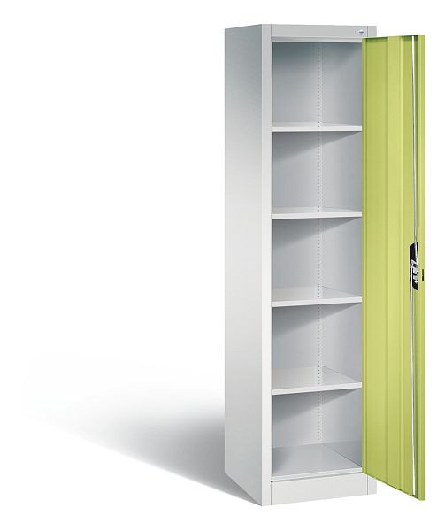 C+P Büroschrank Acurado, H1950xB502xT500mm, Farbe: Lichtgrau / Viridingrün, Muldengriff, 5 OH, 9235-000 S10206