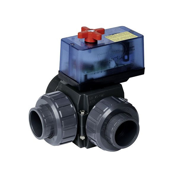 OKU Dreiwegekugelhahn Solar PVC 50 mm, mit elektrischem Stellmotor, 3004