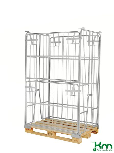 Kongamek Palettencontainer, 1200 x 800 x 1800 mm, Tür auf der 1200 mm Seite, KM901800