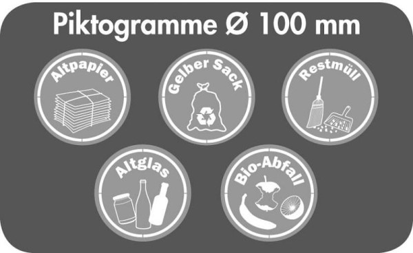 stumpf Piktogramm-Set, Maße: 100x100mm, weiß, VE: 5 Stück, 5408810