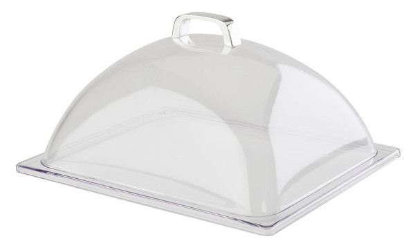APS GN Kuppelhaube, 33 x 28 cm, Höhe: 17 cm, Haube aus SAN, Griff aus Zinkdruckguss, passend für GN 1/2, 11021