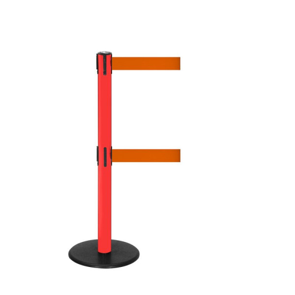 Stein HGS Personenleitsystem -P-Line Duo-, rot, orange, mit Gurtendstück (Standard), Gurtlänge: 2 x 4 m, 14152-1502