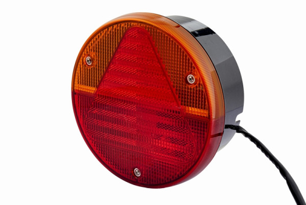 HELLA Heckleuchte, Glühlampe, 12V, Anbau/geschraubt, Lichtscheibenfarbe: rot/gelb, 250mm, Amphenol AT, Flachsteckhülse, rechts/links, 2VA 012 497-011