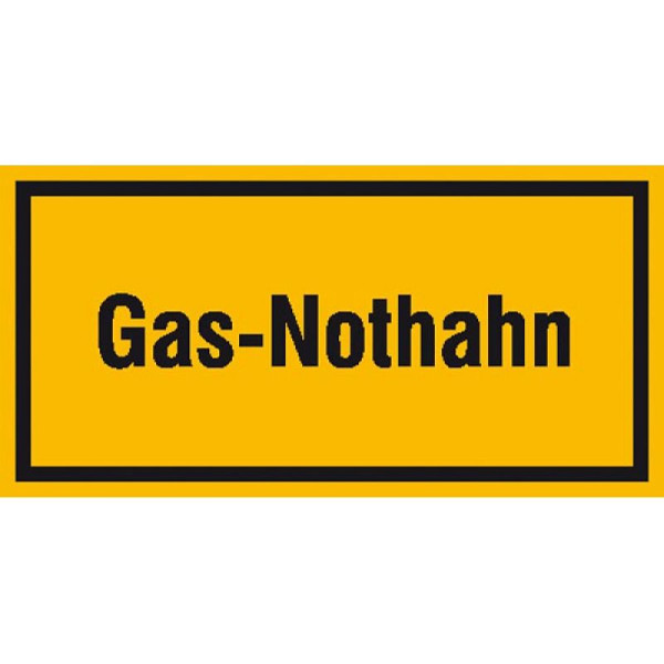 Stein HGS Hinweisschild zur Betriebskennzeichnung, Gas-Nothahn, 300x200mm/Alu, geprägt, 11.5858