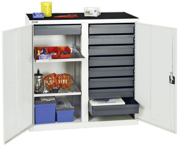 stumpf Werkzeug- und Materialschrank Serie 3000, 7035/7035, 9 Schubladen 100 mm, 2 Wannenböden, 3002907