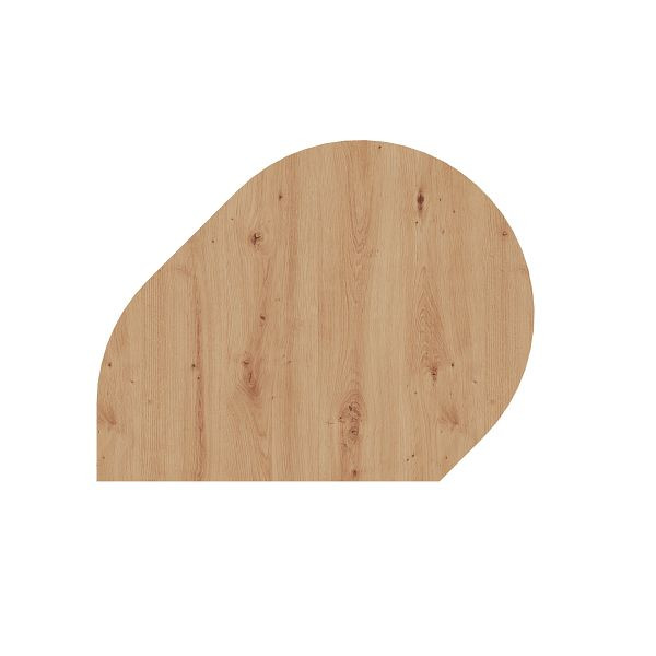 Hammerbacher Anbautisch LA81, 80 x 103 cm, Platte: Asteiche, 25 mm dick, Anbautisch mit Stützfuß in Weiß, Arbeitshöhe 68,5-81 cm, VLA81/R/W