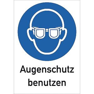 Moedel Augenschutz benutzen, Kombischild, ISO 7010, Folie, 131x185 mm, 52699