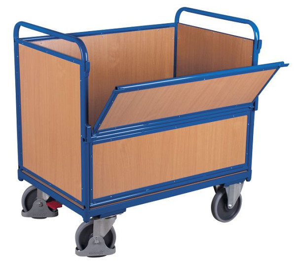 VARIOfit Holzkastenwagen, Ladefläche: 1.200 x 750 mm, RAL 5010 enzianblau, sw-800.406