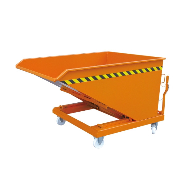 Eichinger Industrie Kippbehälter in niedriger Bauhöhe, 1000 kg, 300 Liter, reinorange, 20140400000000