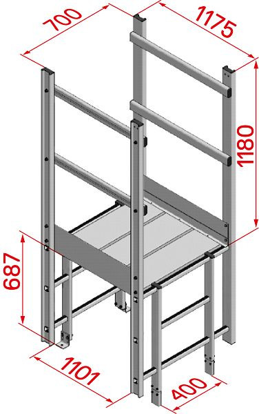 HYMER Ausstieg breit mit Übergang, Länge 1175 mm, 0054058