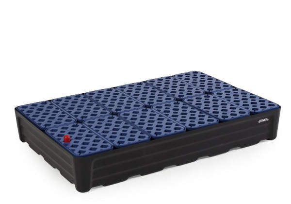 DENIOS Kleingebindewanne aus Polyethylen (PE), 120 Liter Auffangvolumen, 1170 x 785 x 180 mm, Gitterrost, 328369