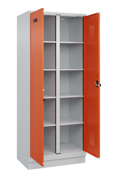 C+P Wäsche-Spind Evolo PLUS, mit Sockel, 2 Abteile, 1950x800x500mm, 7035/2004, Verschluss Drehriegel, 049022-22B S10002
