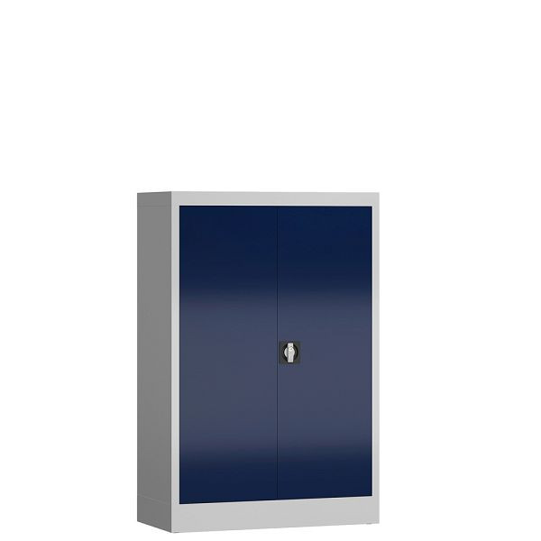 Lüllmann ClassiX Flügeltürenschrank, 1200 x 800 x 380 mm, lichtgrau/enzianblau, X-530291