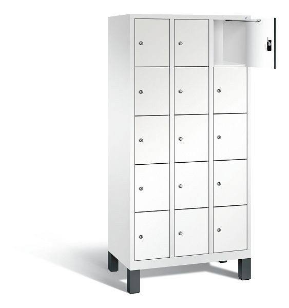 C+P Schließfachschrank Evolo, H1850xB900xT500mm, Farbe: Verkehrsweiß / Dekor Weiß, 48010-305 S10177