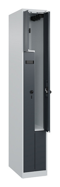 C+P Z-Spind Evolo PLUS, 2 Fächer, 1850x300x500mm, 7035/7016, Drehriegel, 049003-102 S10010