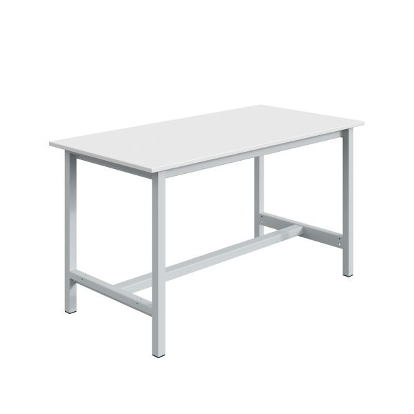 SOFAME PTH Werkbank B 1800 x T 750 x H 828mm, Melamin-Arbeitsplatte 28 mm, Lichtgrau RAL 7035, W010020044GC