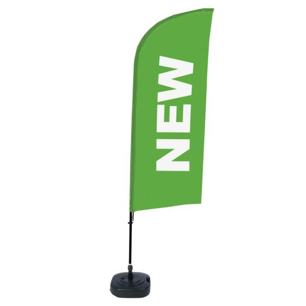 Showdown Displays Beachflag Alu Wind Komplett-Set Neu Grün Englisch, BFAW310-WT21-I83