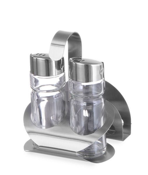 Hendi Menage Set, Dreiteilig - Pfeffer, Salz, Serviettenhalter, LxBxH: 85x75x115 mm, 465318