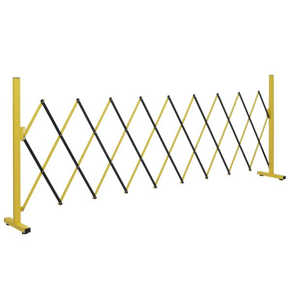 Mendler Alu Absperrgitter HWC-B34, Scherengitter Zaun Schutzgitter ausziehbar, 103x32-265cm, gelb-schwarz, 165386