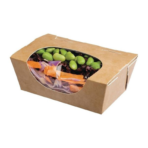 Colpac Zest kompostierbare Kraft kleine Salatboxen 500ml (Packung mit 500) (500 Stück), FP581