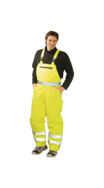 Planam Warnschutz Winterlatzhose, uni gelb, Größe XXXL, 2060064