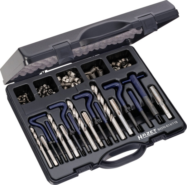 Hazet Gewinde-Reparatur Satz, Anzahl Werkzeuge: 118, 842N-614/118