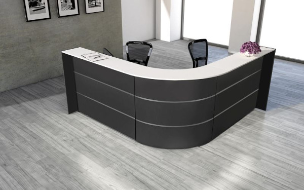 Kerkmann Bari Winkeltheke, B 2350 mm x T 2350 mm x H 1120 mm, Farbe: anthrazit, 21355613