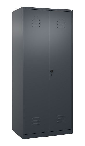 C+P Umkleidespind Classic PLUS SW, 2 Abteile, 1850x800x500mm, 7016/7016, Drehriegel, 080002-22 S10028
