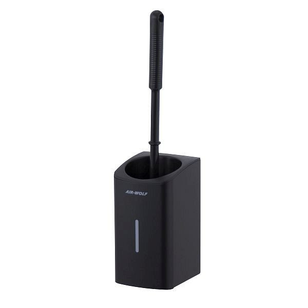 Air Wolf WC-Bürstenhalter, Serie Alpha, H x B x T: 185 x 100 x 113 mm (ohne Griff), Edelstahl mattschwarz, 60-128