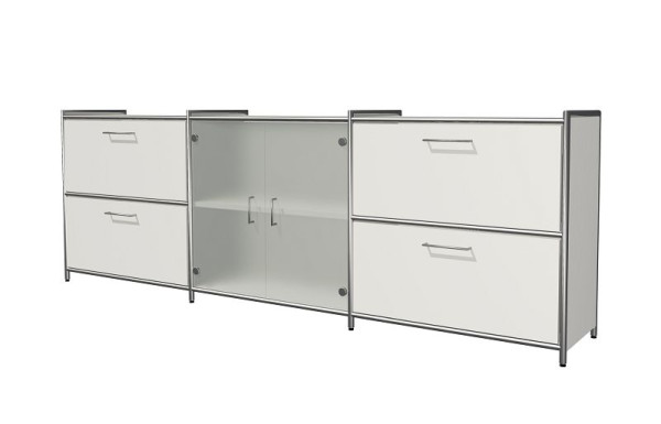 Kerkmann Sideboard breit mit 2 Schubfächern, 2 OH, Artline, B 2360 x T 380 x H 780 mm, Weiß, 13732610