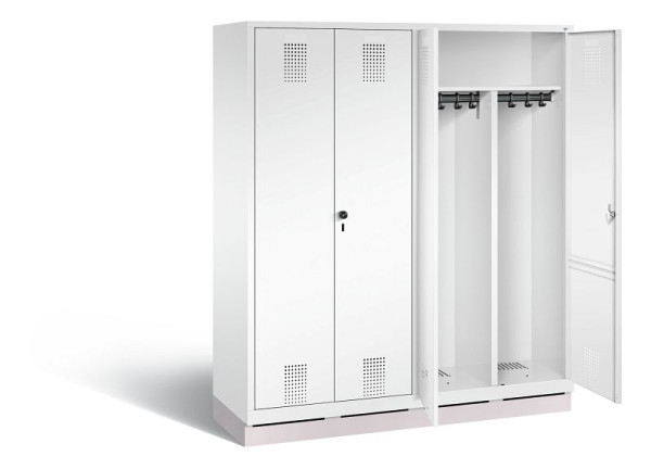 C+P Schwarz-Weiss-Spind Evolo, H1800xB1590xT500mm, Farbe: Verkehrsweiß, 48022-42 S10038