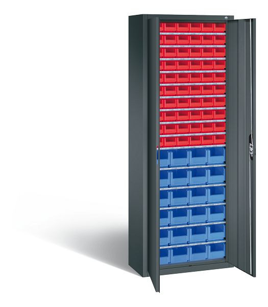 C+P Magazinschrank Serie 13, H1980xB700xT300mm, Farbe: Anthrazitgrau, Muldengriff, 133113-22 S10124