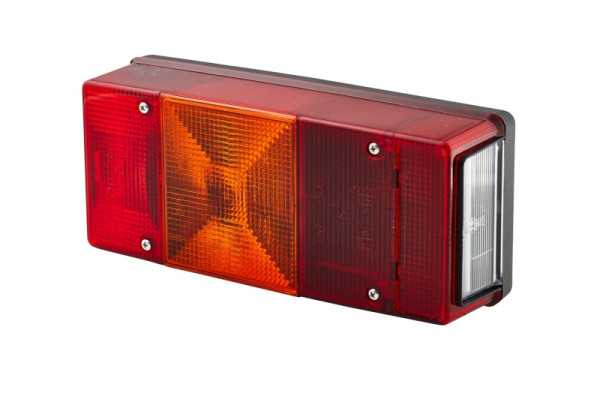 HELLA Heckleuchte, Glühlampe, 12V, Anbau, Lichtscheibenfarbe: rot, Stecker: Flachstecker, rechts, Rückfahrlicht, 2SE 007 547-041