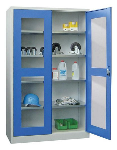 Pavoy Flügeltürenschrank 1950/400/1200, Drehgriff, Böden gepulvert, Sichtfenster, 31310-120-491-512204