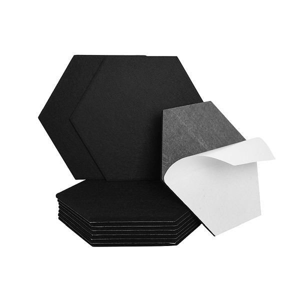 HOME DELUXE Akustikplatten HEXAGON selbstklebend SILENT – Schwarz - 20er Set, 58796