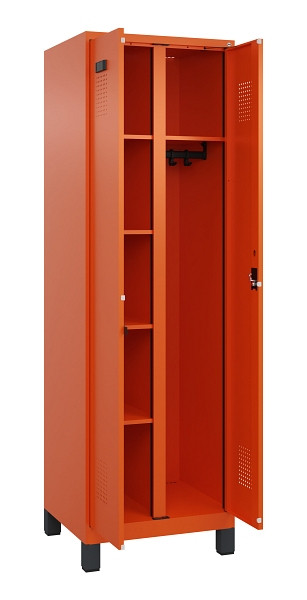C+P Wäsche-/Garderobenspind Evolo PLUS, mit Füßen, 2 Abteile, 1950x600x500mm, 2, Zylinderschloss, 049610-20 S10050