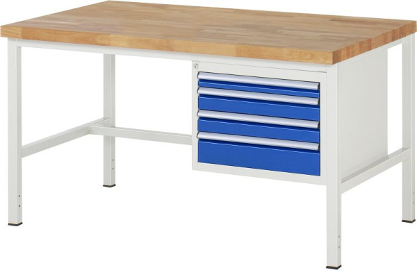 RAU Werkbank Serie 8000 - Modell 8132, B1500 x T900 x H840-1040 mm, 13-8132A1-159B4H.11