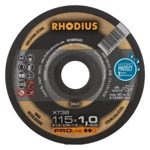 Rhodius PROline XT38 Extradünne Trennscheibe, Durchmesser [mm]: 115, Stärke [mm]: 1.5, Bohrung [mm]: 22.23, VE: 50 Stück, 204619