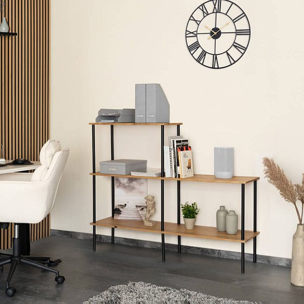 HOME DELUXE Regal INDU Oiled Oak, (L x B x H): 140 x 35 x 110 cm, 59043