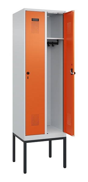 C+P Spind Evolo PLUS, Gestell, 2 Abteile, 2120x600x500mm, 7035/2004, Verschluss Drehriegel, Ablageböden 2, 0490307-20 S10002