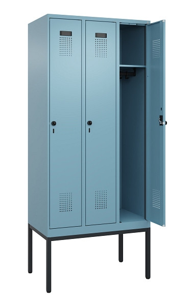 C+P Spind Evolo PLUS, Gestell, 3 Abteile, 2120x900x500mm, 0010/0010, Verschluss Drehriegel, Ablageböden 3, 0490307-30 S10021