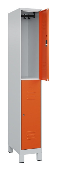 C+P Doppelstock-Spind Classic PLUS, Füße, 1 Abteil, 1950x300x500mm, 7035/2004, 080310-10 S10075