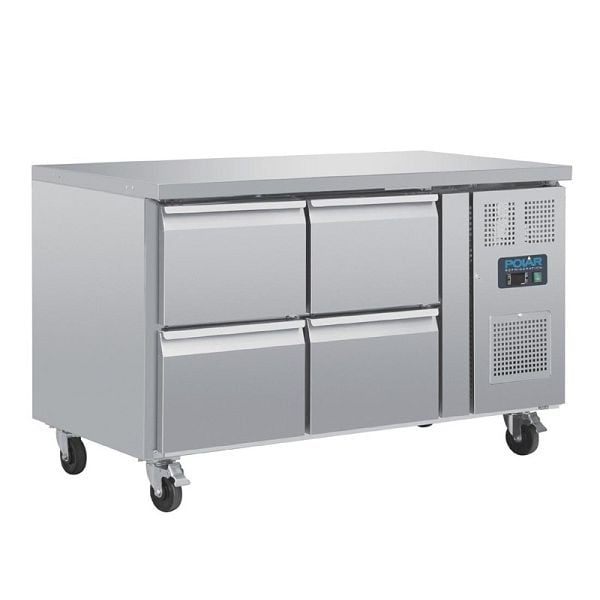 Polar Serie U GN-Kühltisch mit 4 Schubladen 314L, DA547