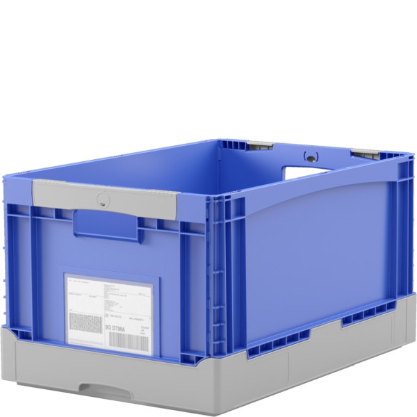 BITO KlappboxEQ 64321R blau, Durchfassgriff Rippenboden, 400x320x600mm, 31477