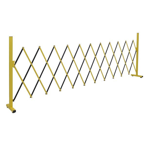 Mendler Alu Absperrgitter HWC-B34, Scherengitter Zaun Schutzgitter ausziehbar, 103x35-300cm, gelb-schwarz, 165387