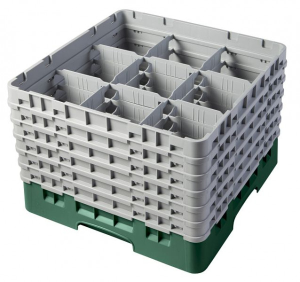 Cambro Spülkorb mit 9 Fächer Camrack® 30 cm Flaschengrün, 9S1114119