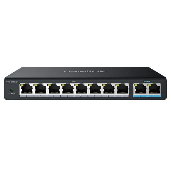 REOLINK RLA-PS1 PoE-Switch mit 10 Ports und 120 W Gesamtleistung, rlnps1